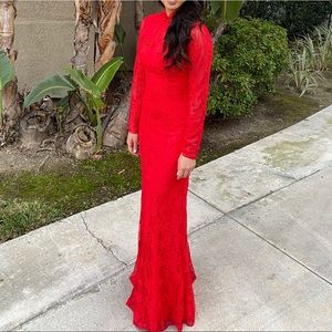 East Meets Dress Emma Cheongsam Red Asian Dress Small Custom-made